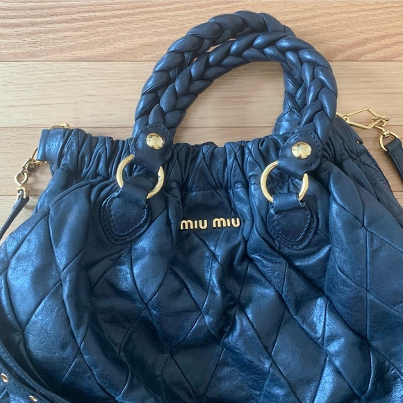 Miu Miu black Harlequin Patchwork Boho Bag - Picture 3 of 12